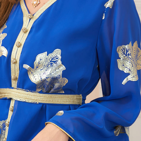 Women's Fashion Casual Long-sleeved Hot Gold Dresses - ROUTINE FASHION